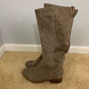 Gray slouchy boots